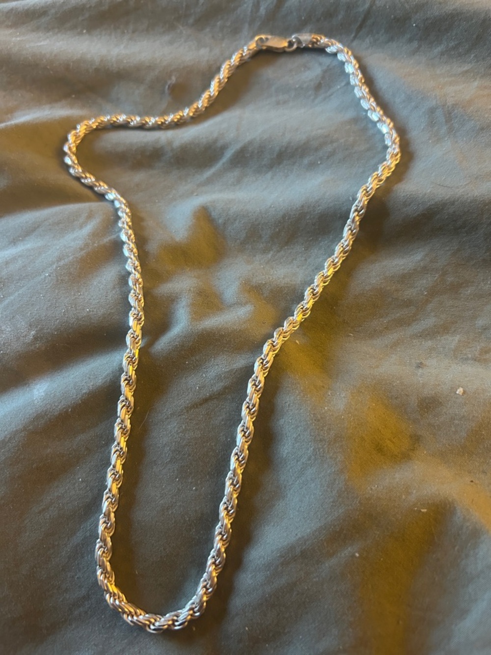 Sterling Silver Rope Chain Necklace - Classic Silver Women's Jewelry